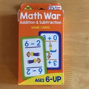 School Zone Math War Addition & Subtraction Game Cards Ages 6+ MPN 05016